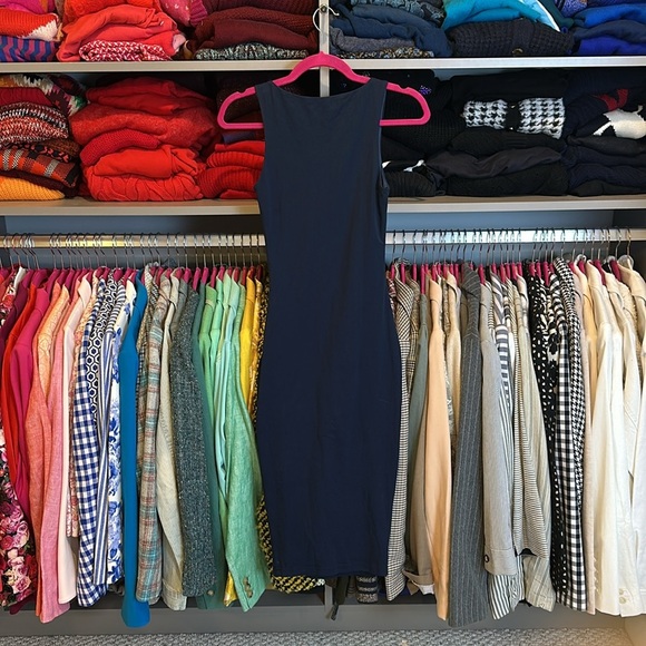 Superdown navy sleeveless scoop neck size zipper closure bodycon dress size XXS - Picture 3 of 3